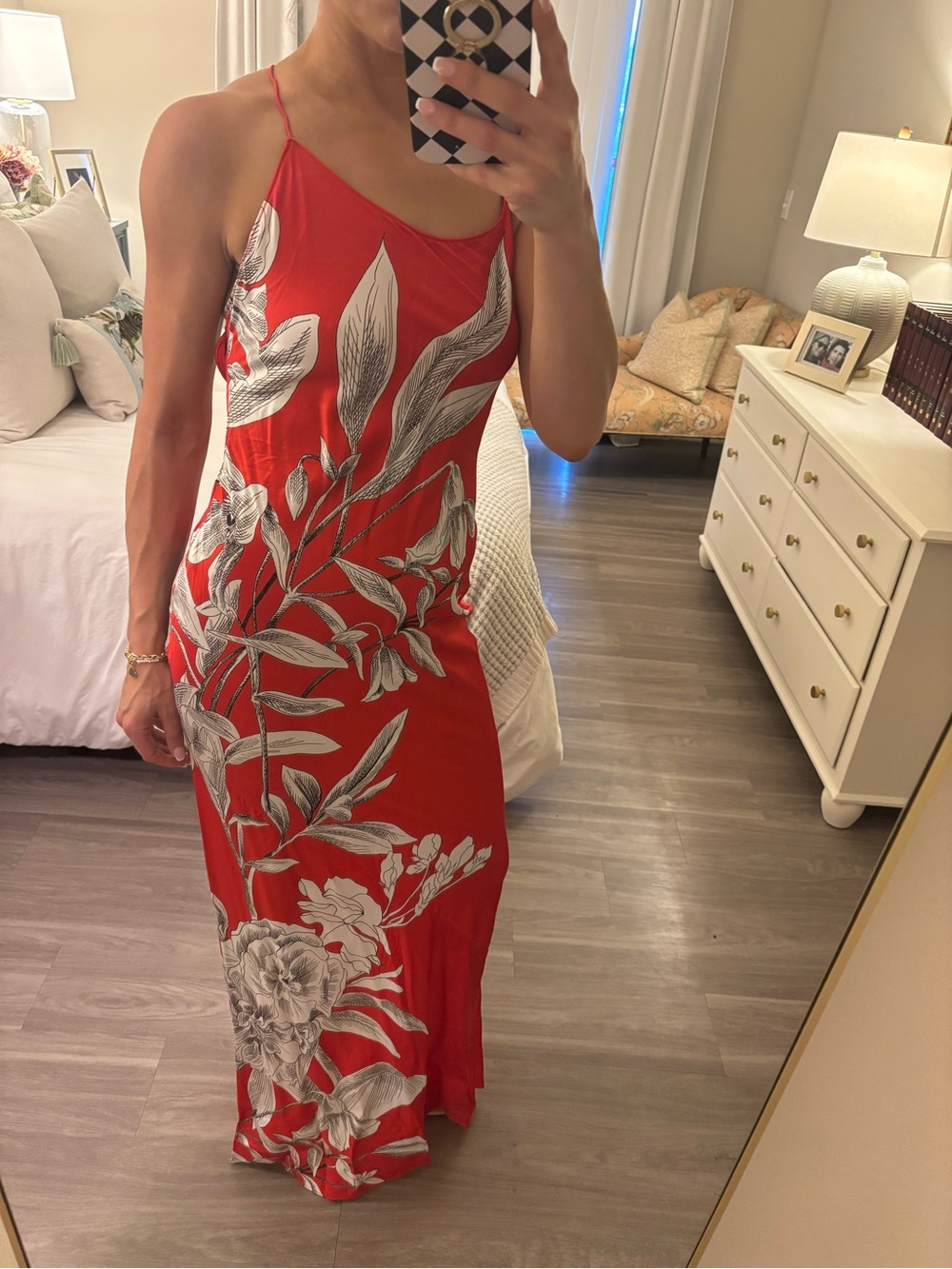 Alice + Olivia Paloma Slip Maxi Dress | Red Floral Print | Size 6 | Worn Once - Picture 2 of 8